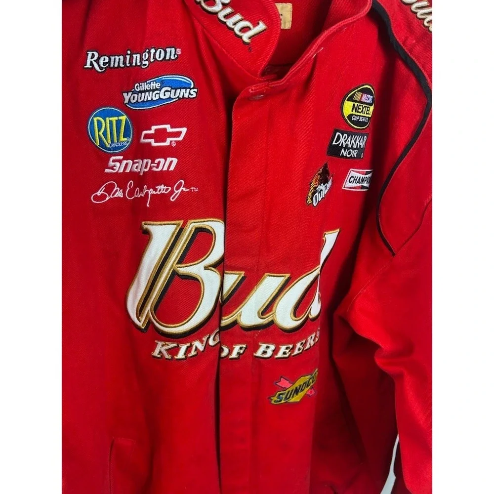 Budweiser Racing Dale Earnhardt Red Jacket Coat Full Zip NASCAR Chase‎ Size XXL